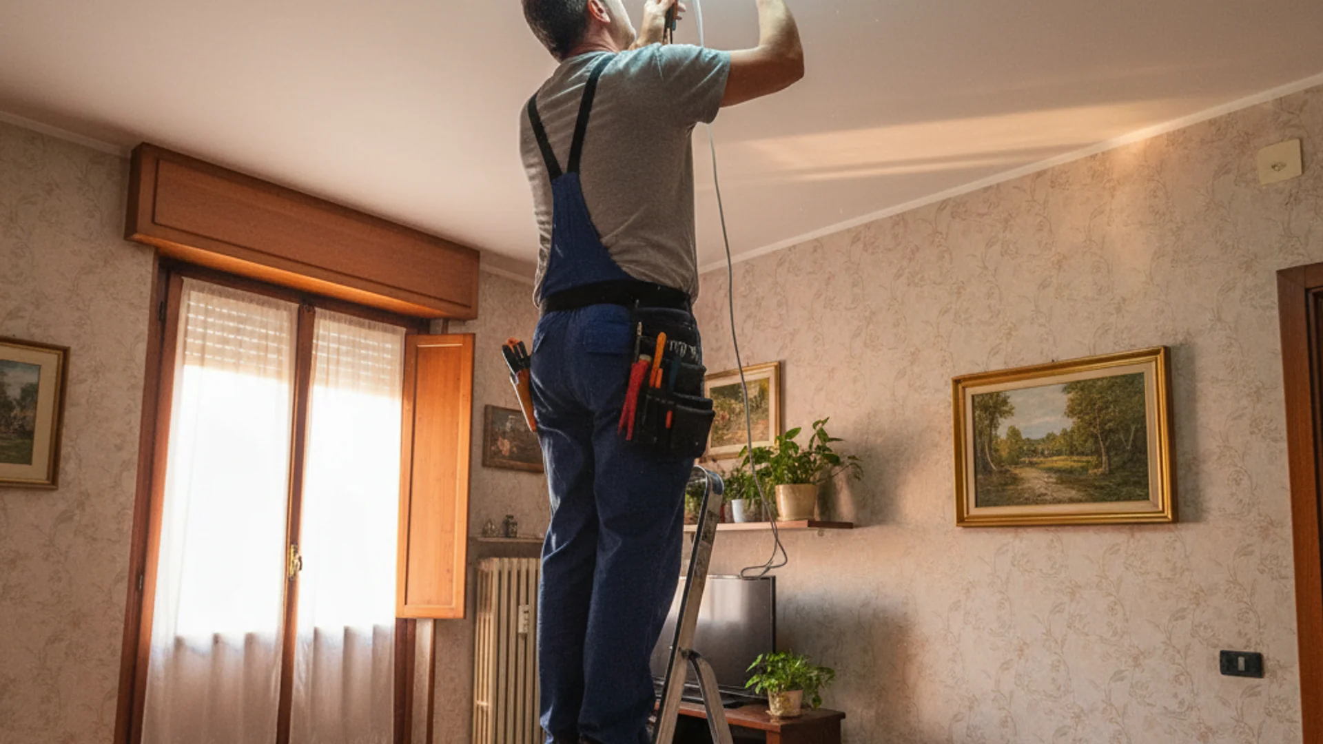 Elettricista professionista al lavoro a Varese